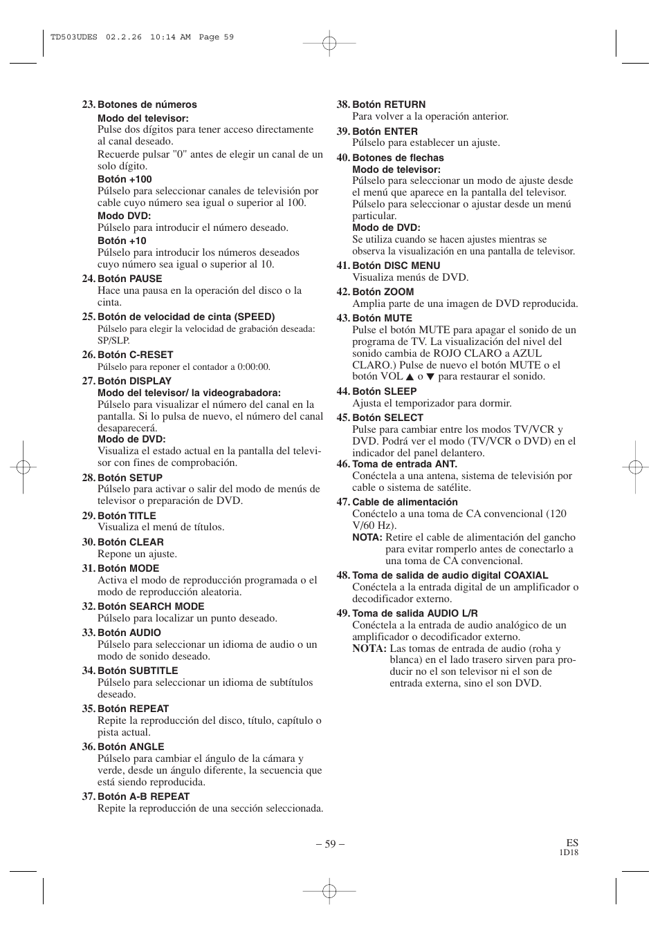 Emerson EWC19T2 User Manual | Page 59 / 64