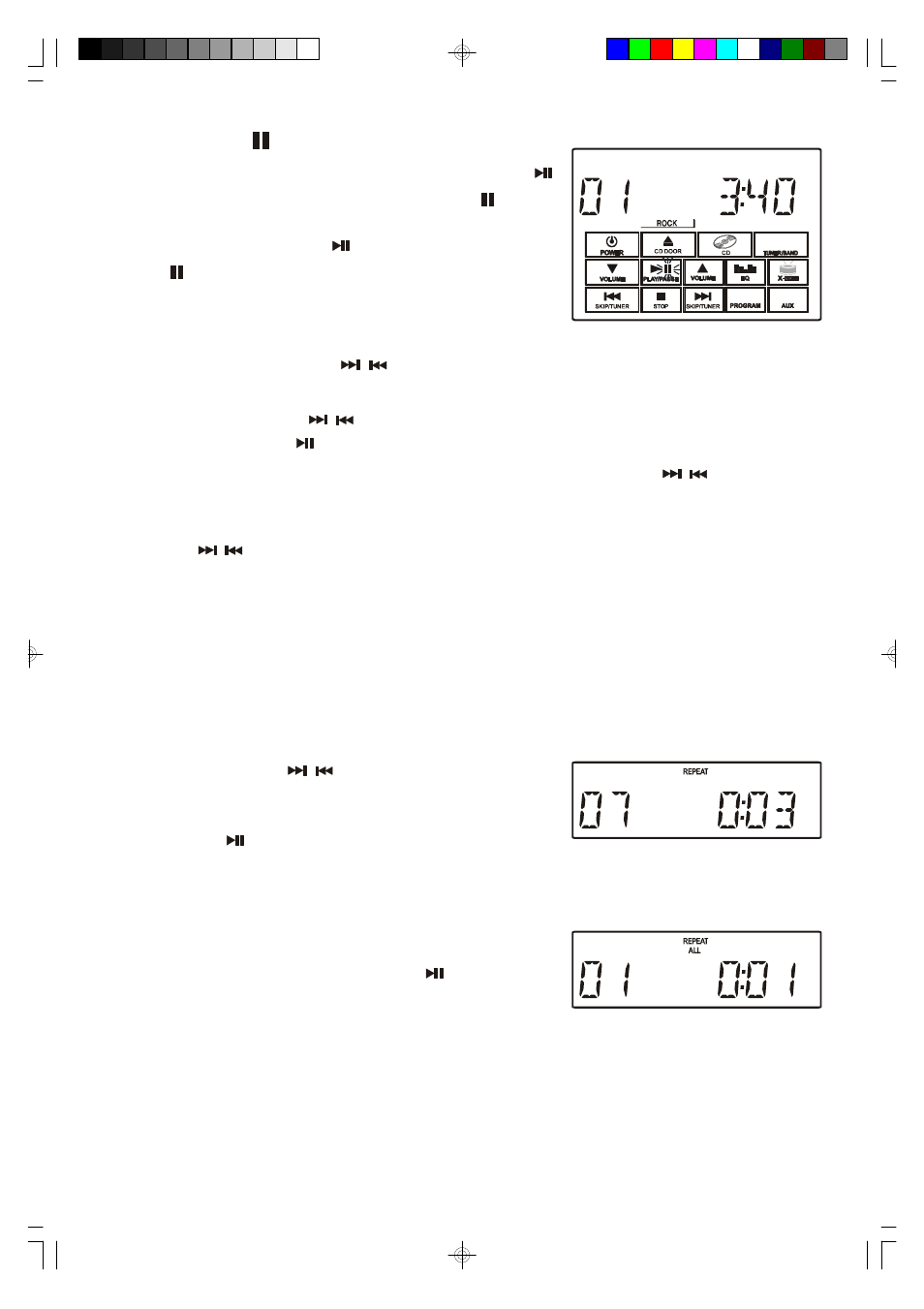 Pause control ( ), Skip/search controls ( / ), Repeat playback (remote control only) | Emerson Radio RS1008 User Manual | Page 22 / 31