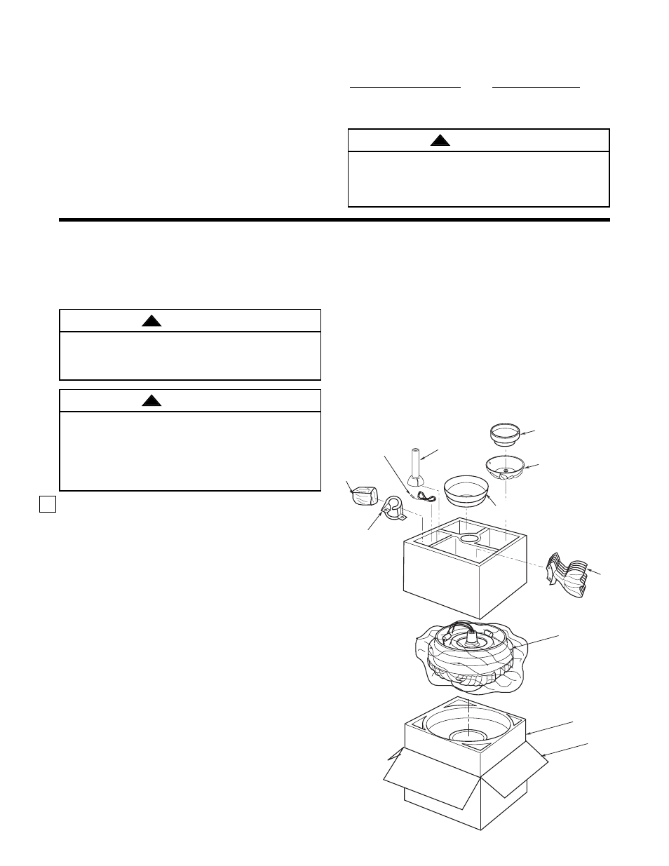 Unpacking instructions, Tools needed for assembly, Materials | Emerson CF2500HTW01 User Manual | Page 3 / 16