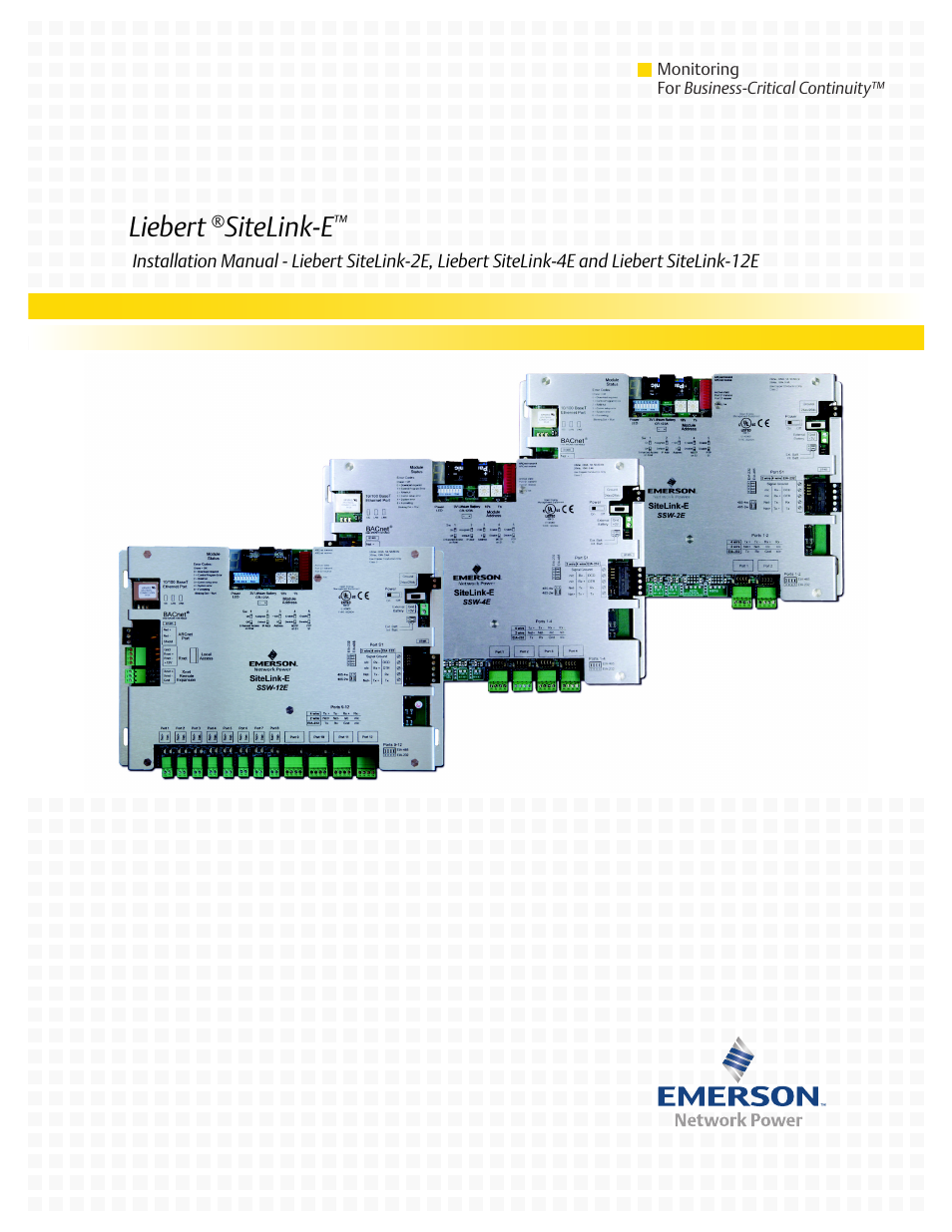 Emerson SiteLink-12E User Manual | 24 pages