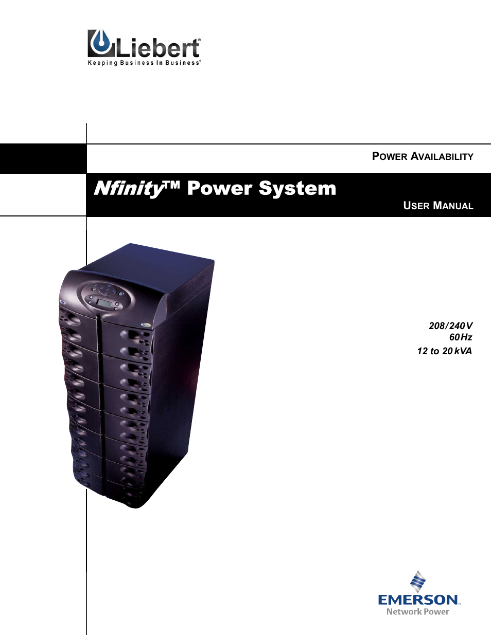 Emerson Nfinity 208 User Manual | 44 pages