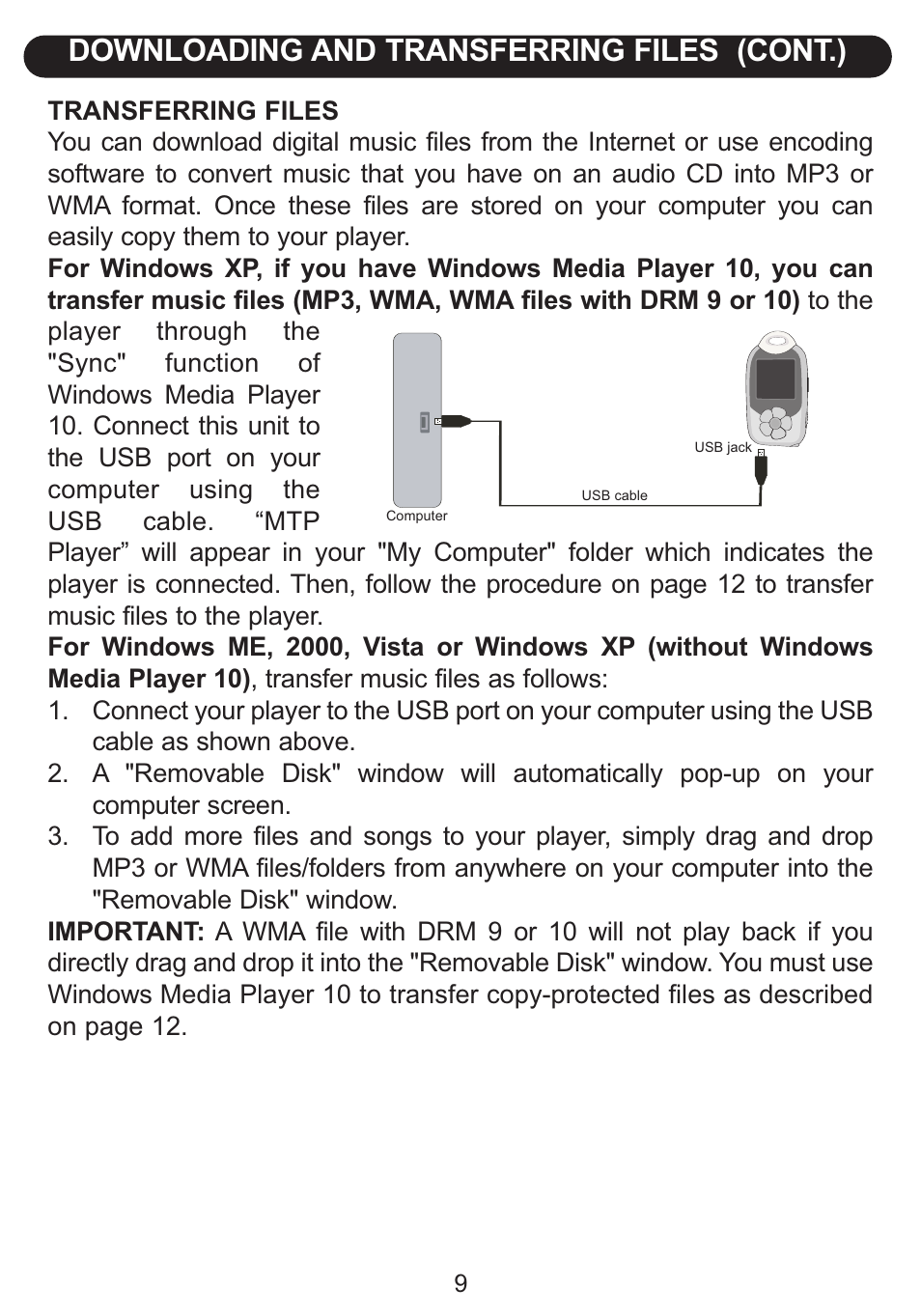 Downloading and transferring files (cont.) | Emerson Radio Barbie BAR900 User Manual | Page 10 / 35