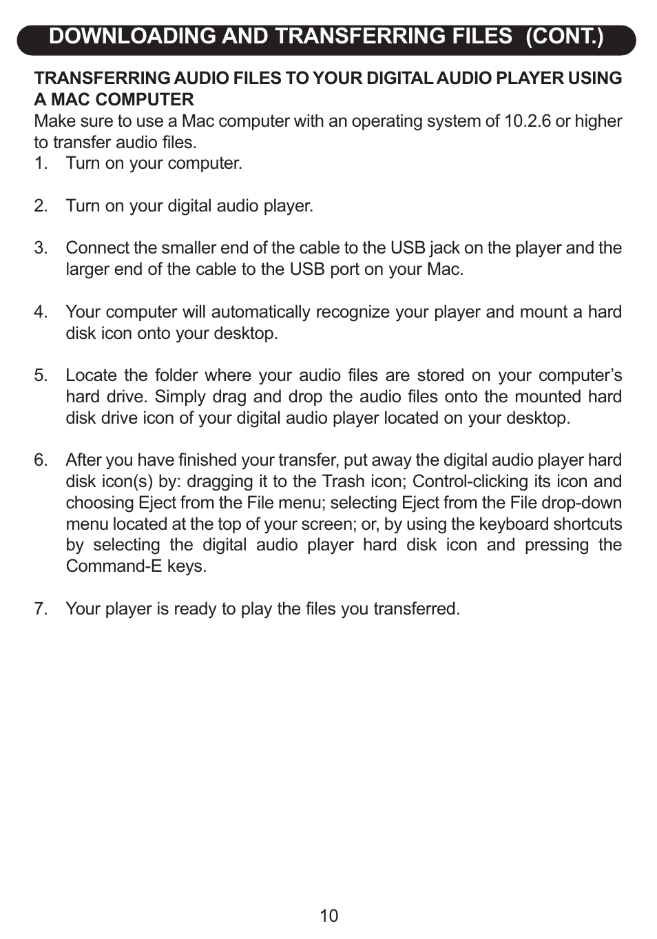 Downloading and transferring files (cont.) | Emerson Radio Barbie BAR900 User Manual | Page 11 / 35