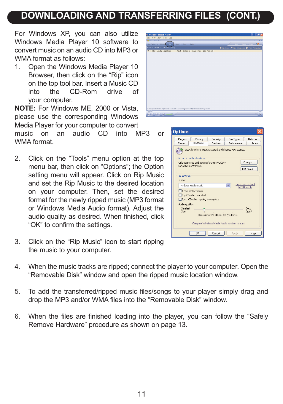 Downloading and transferring files (cont.) | Emerson Radio Barbie BAR900 User Manual | Page 12 / 35