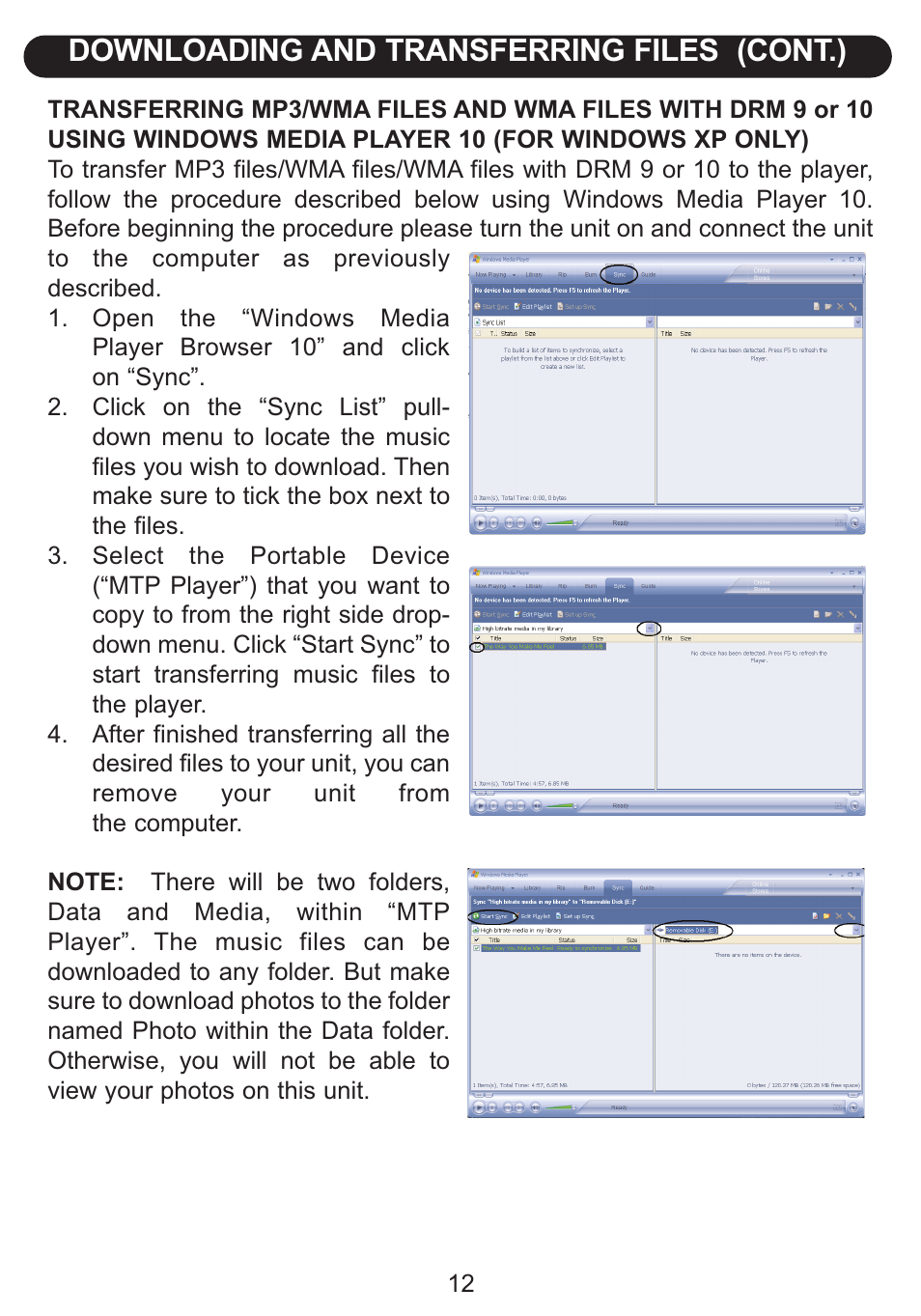 Downloading and transferring files (cont.) | Emerson Radio Barbie BAR900 User Manual | Page 13 / 35