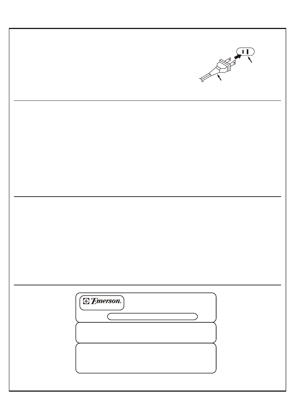 Limited warranty, Ac plug, Ac outlet | Emerson Radio CK7330 User Manual | Page 2 / 2