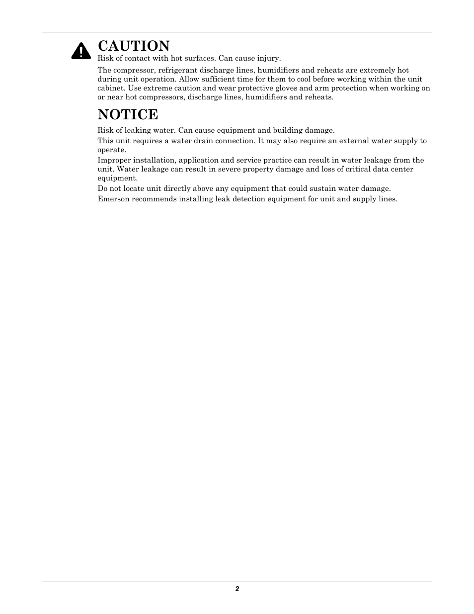 Notice, Caution | Emerson 3000 User Manual | Page 8 / 88