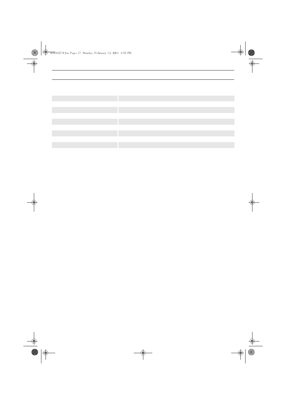 Appendix, Specifications | Emerson MW8627W User Manual | Page 17 / 20