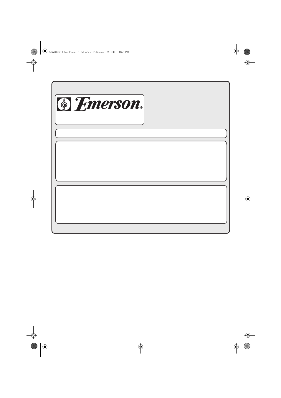 Service | Emerson MW8627W User Manual | Page 18 / 20