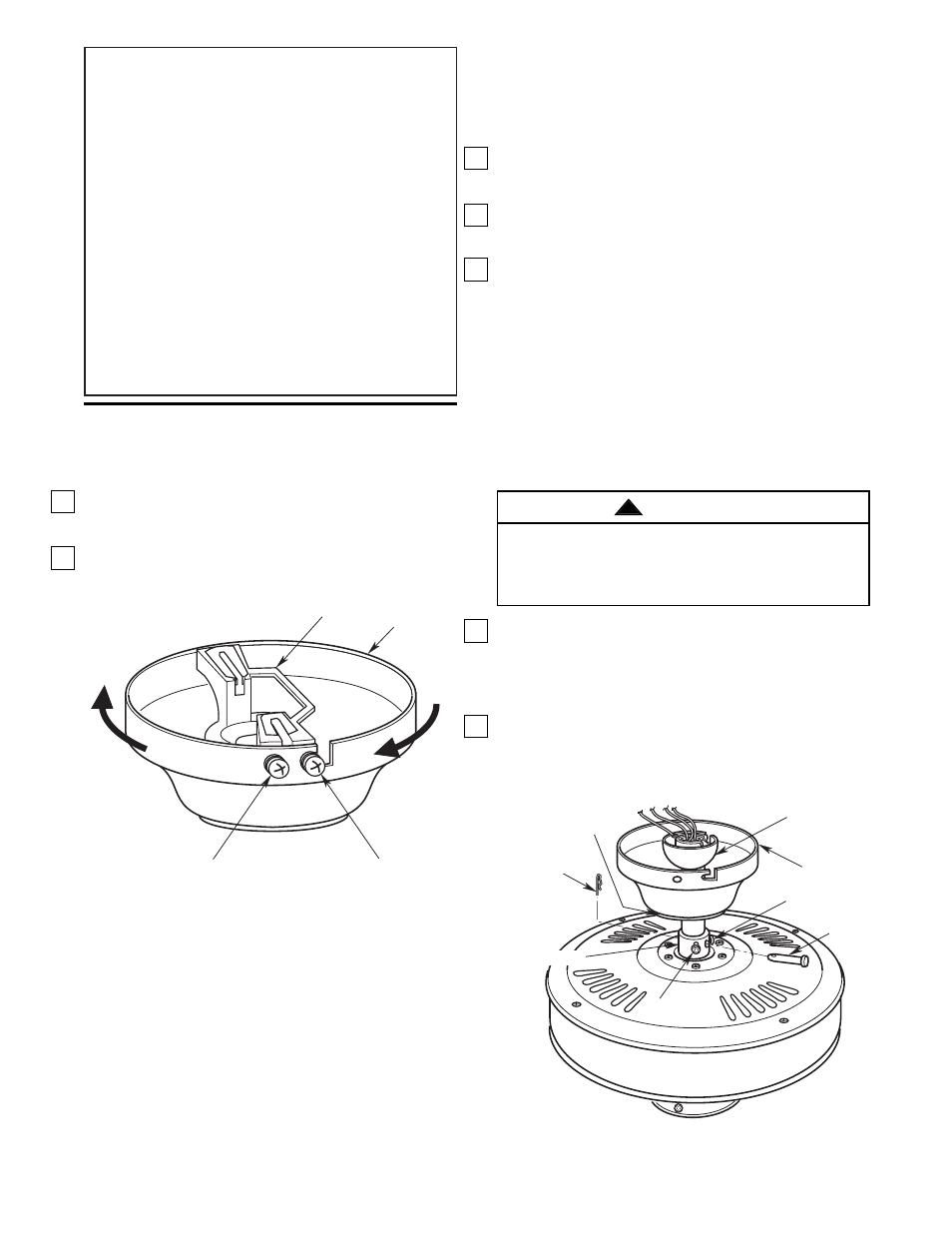 Installing the hanger ball/downrod assembly, Removal of the hanger bracket, For standard mounting) | Important, Warning | Emerson CF712WB01 User Manual | Page 4 / 12