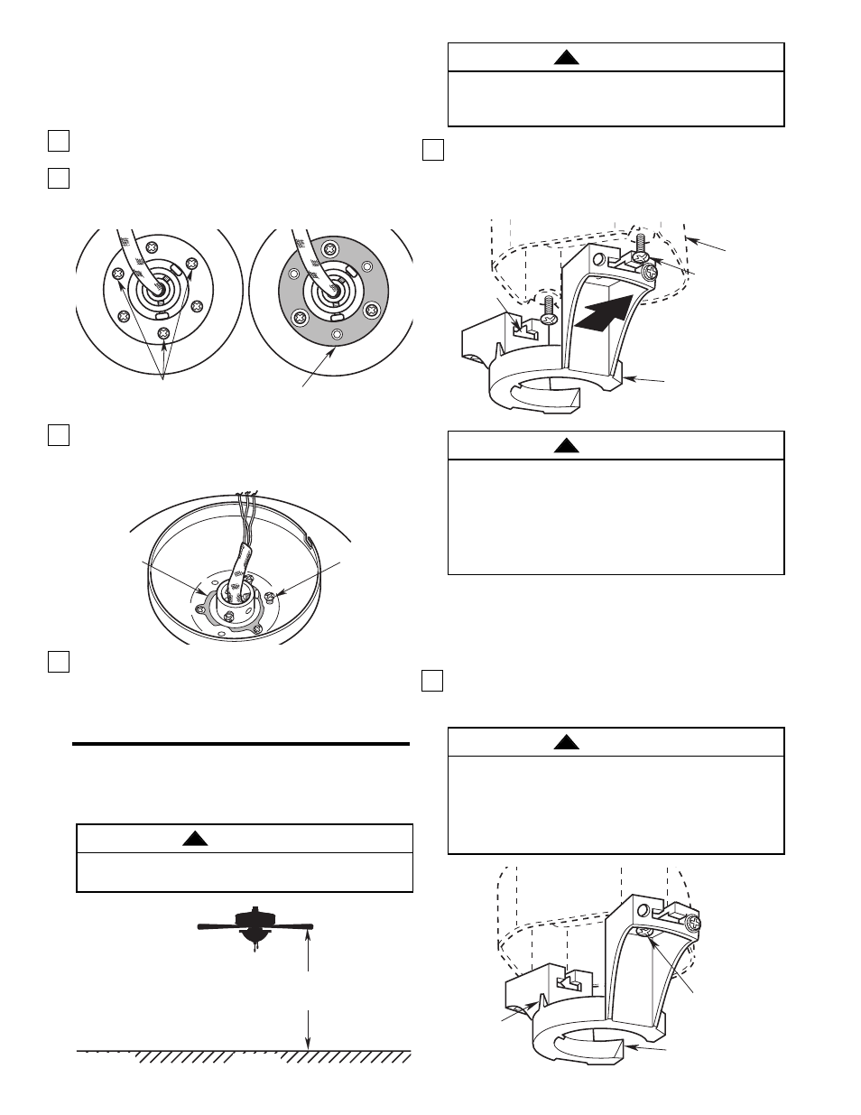 Warning, For close-to-the-ceiling mounting) | Emerson CF712WB01 User Manual | Page 5 / 12