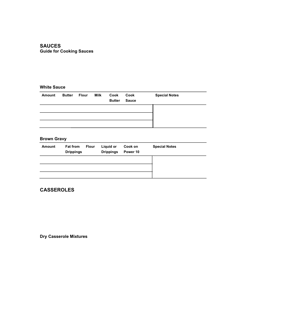 Sauces, Casseroles | Emerson MW8108BSC User Manual | Page 30 / 39