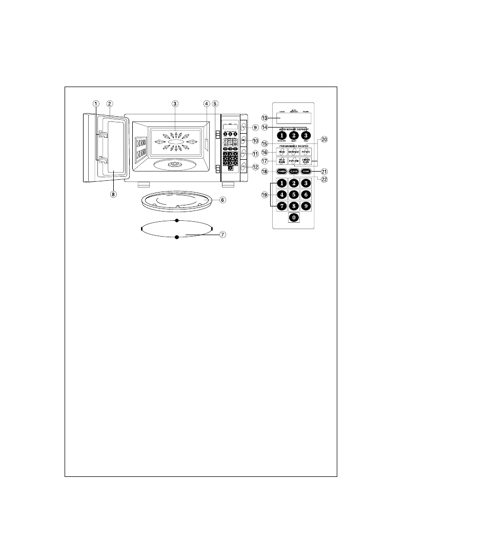 Feature locations | Emerson MW8108BSC User Manual | Page 7 / 39