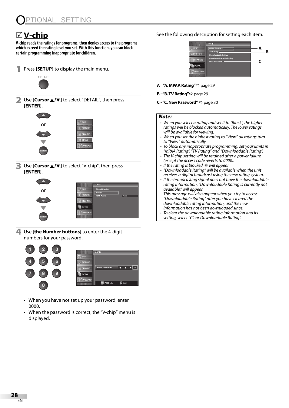Ptional setting, V-chip | Emerson LC320EM81 User Manual | Page 28 / 72