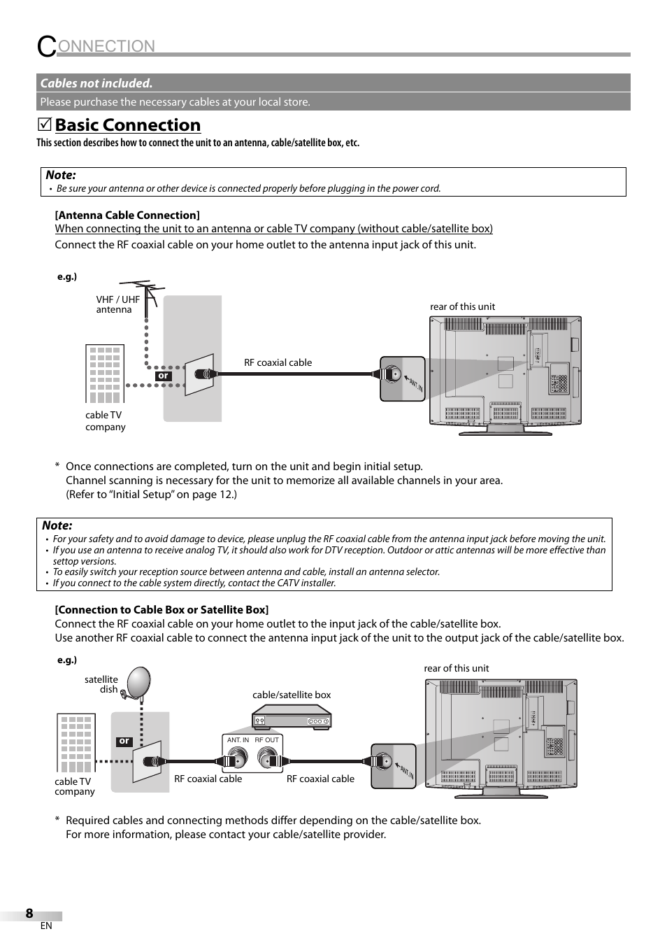 Onnection, Basic connection | Emerson LC320EM81 User Manual | Page 8 / 72