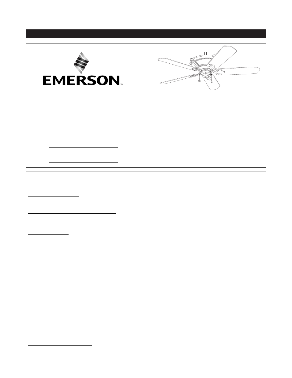 Emerson CF2400WB00 User Manual | 12 pages