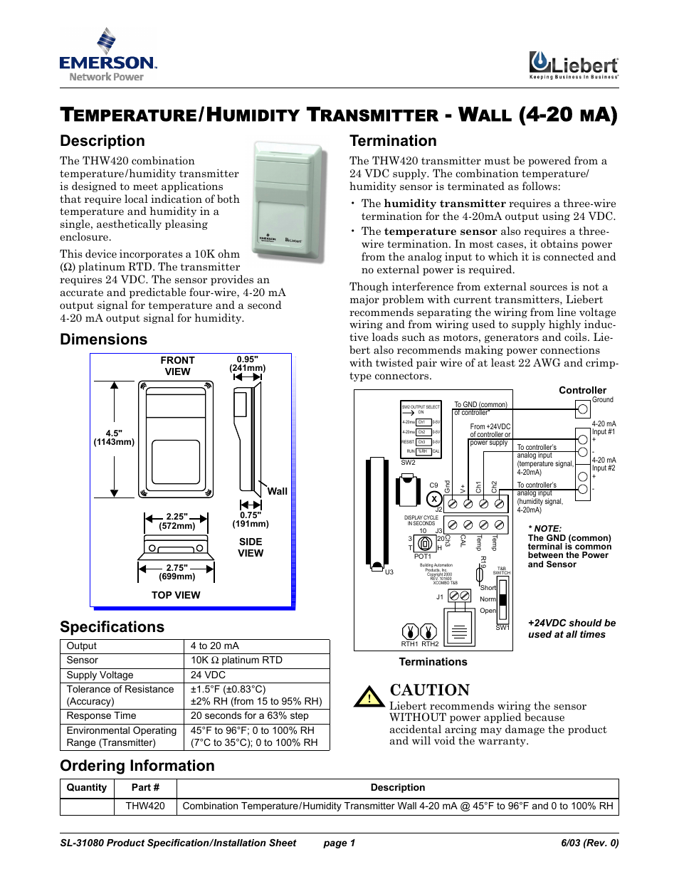 Emerson SL-31080 User Manual | 3 pages