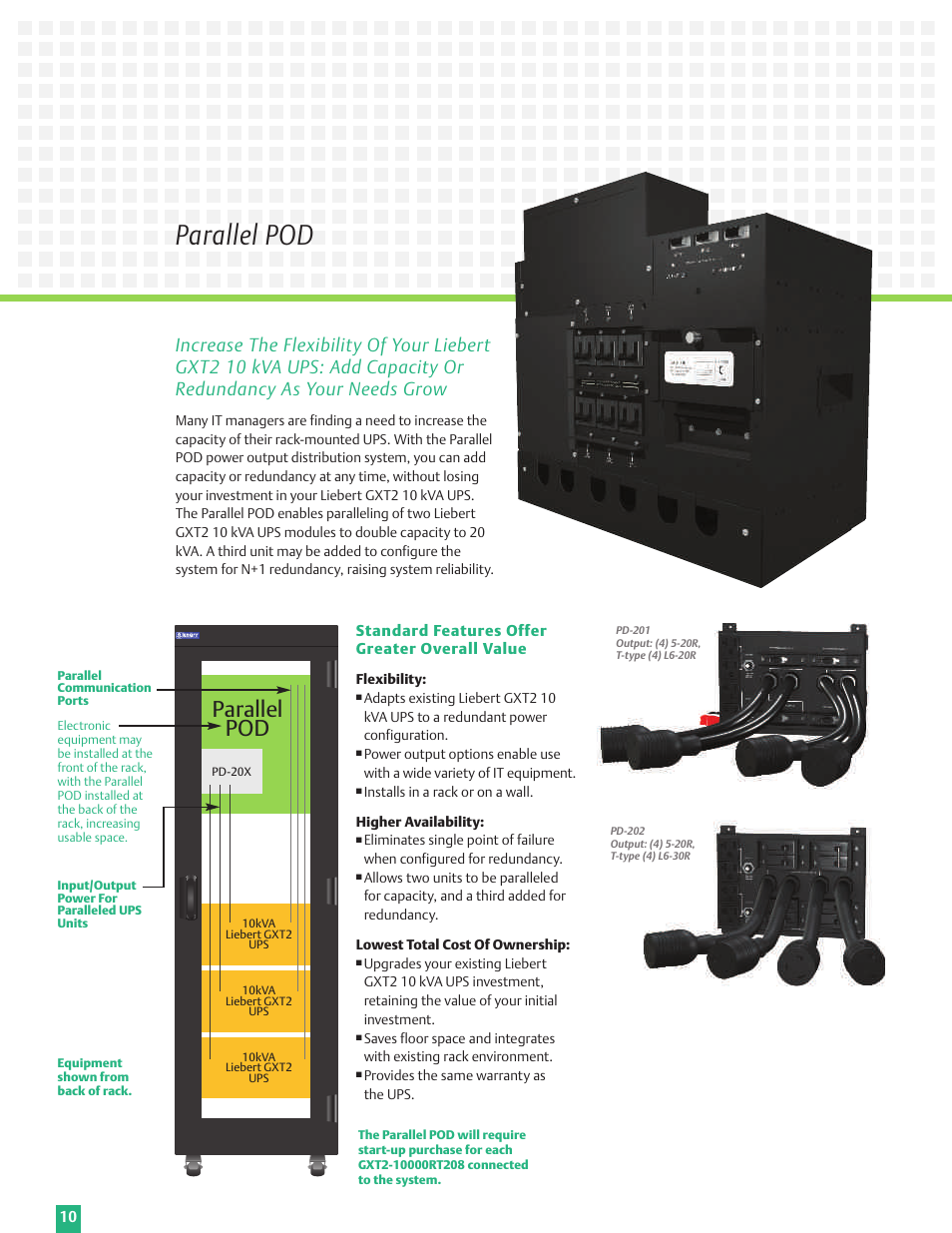 Parallel pod | Emerson 6 kVA User Manual | Page 10 / 16