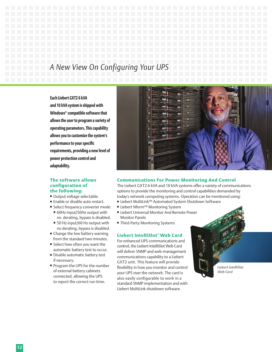 A new view on configuring your ups | Emerson 6 kVA User Manual | Page 12 / 16