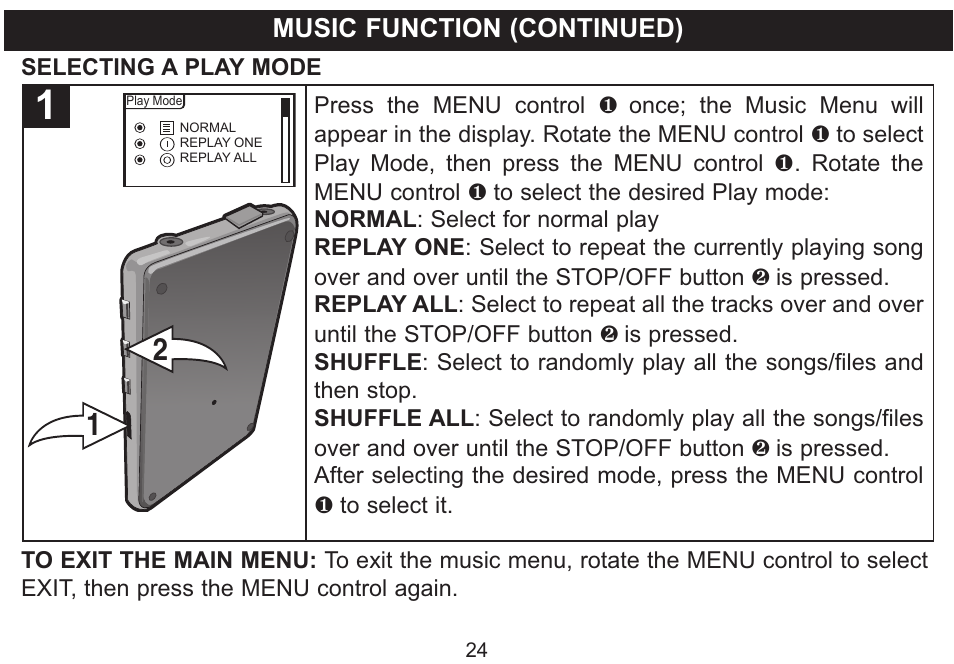 Music function (continued) | Emerson Radio MP530 User Manual | Page 25 / 36
