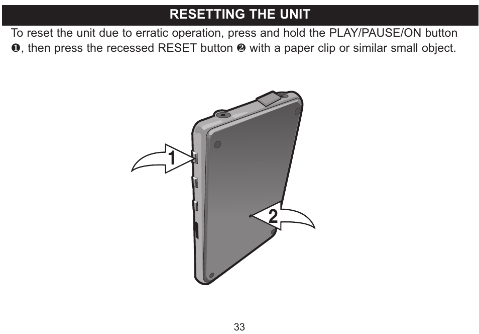 Emerson Radio MP530 User Manual | Page 34 / 36