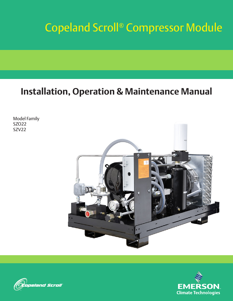 Emerson COPELAND SCROLL SZO22 User Manual | 34 pages