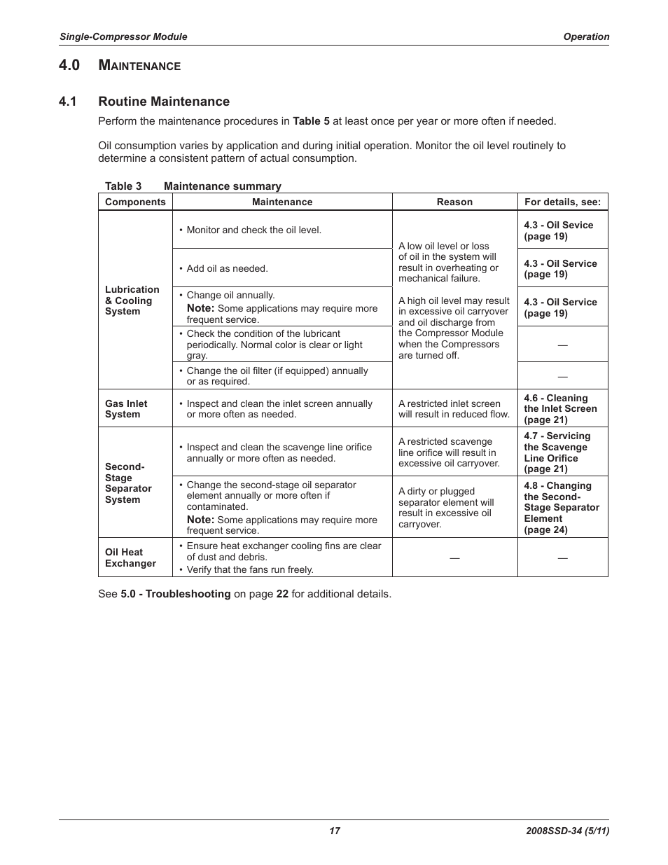 1 routine maintenance | Emerson COPELAND SCROLL SZO22 User Manual | Page 23 / 34