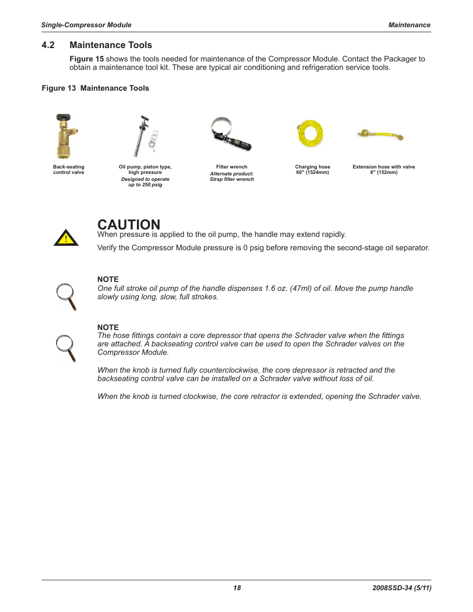 Caution, 2 maintenance tools | Emerson COPELAND SCROLL SZO22 User Manual | Page 24 / 34