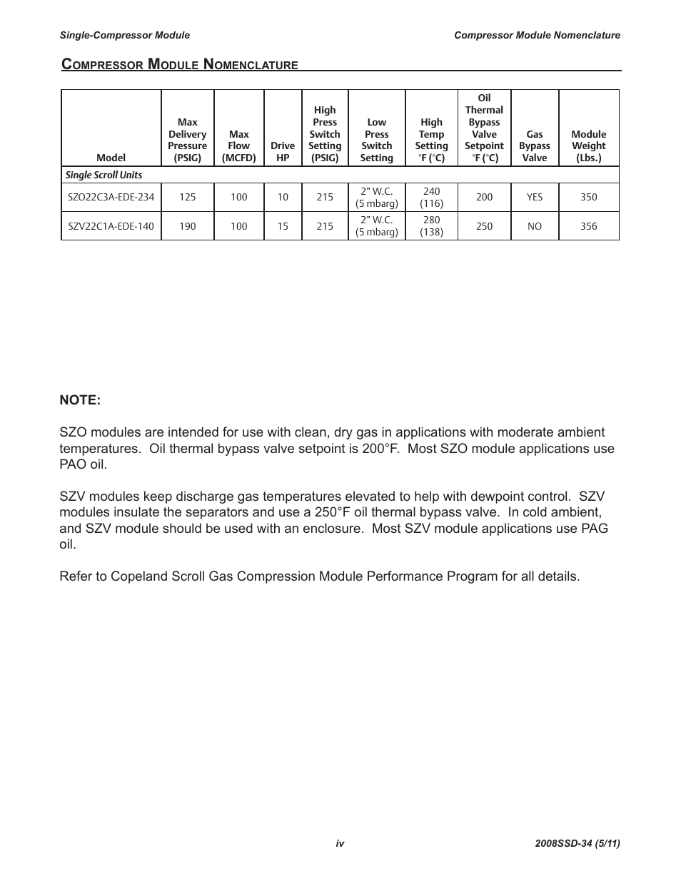 Emerson COPELAND SCROLL SZO22 User Manual | Page 6 / 34