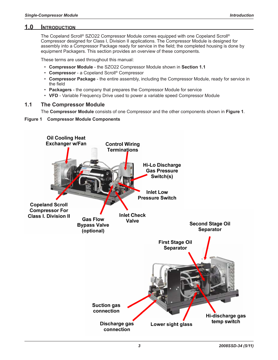 1 the compressor module | Emerson COPELAND SCROLL SZO22 User Manual | Page 9 / 34