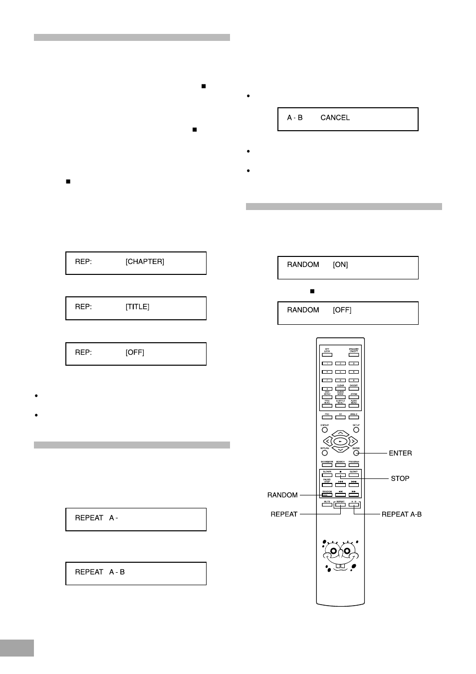 Repeat play, Random play | Emerson SB325 User Manual | Page 20 / 36