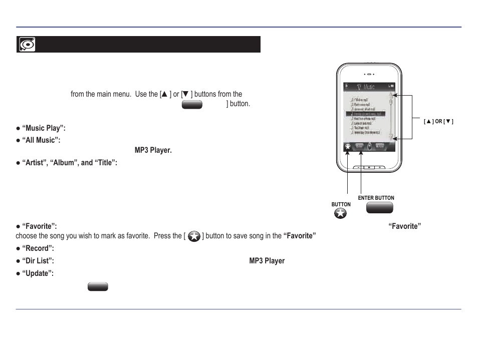 Music | Emerson TOUCH SCREEN EMP588-4 User Manual | Page 14 / 31