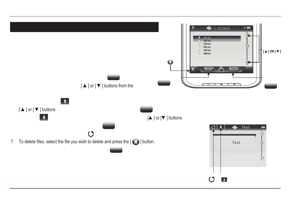 Ebook, Viewing txt files | Emerson TOUCH SCREEN EMP588-4 User Manual | Page 23 / 31
