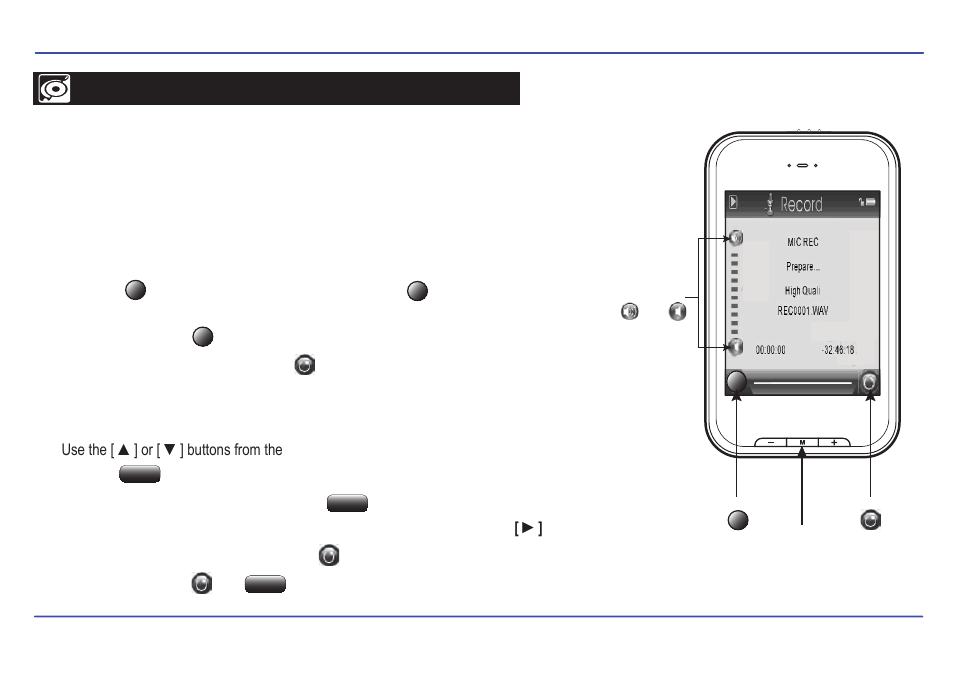 Record, Recording, Playing back recorded files | Emerson TOUCH SCREEN EMP588-4 User Manual | Page 24 / 31