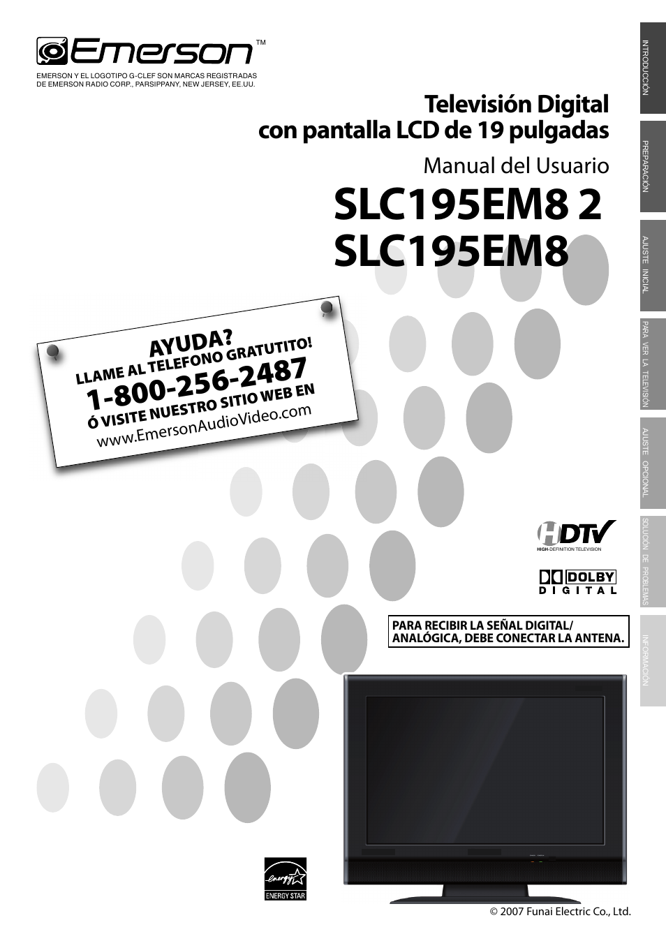 Slc195em8 2_em8_a81n8_n5uh_es_v2.pdf, Televisión digital con pantalla lcd de 19 pulgadas, Manual del usuario | Ayuda | Emerson SLC195EM8 User Manual | Page 31 / 60