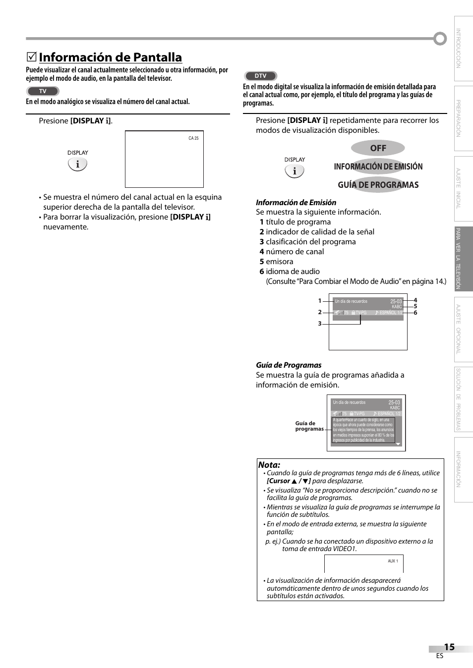 Información de pantalla | Emerson SLC195EM8 User Manual | Page 45 / 60