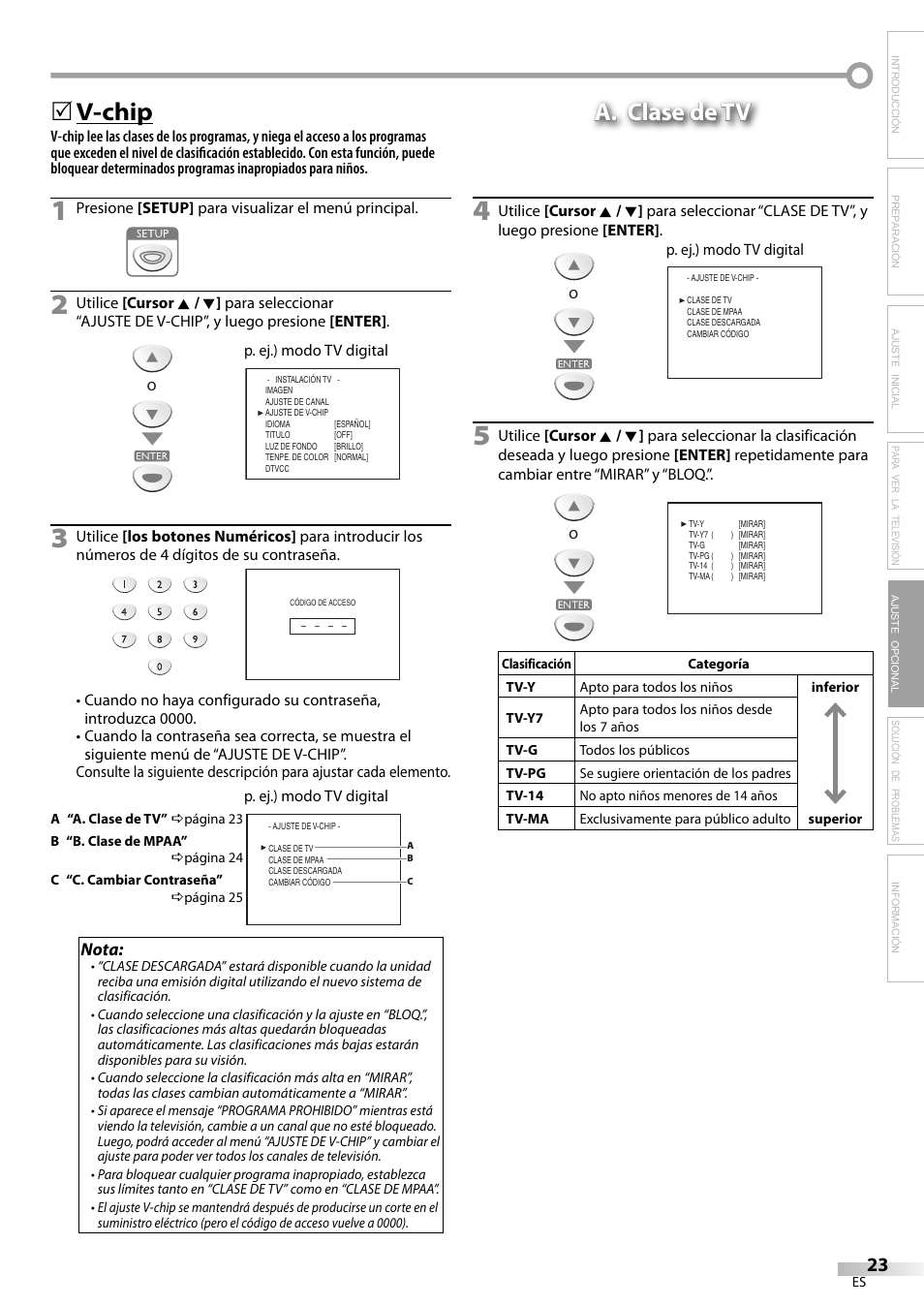 V-chip, 5a. clase de tv a. clase de tv | Emerson SLC195EM8 User Manual | Page 53 / 60