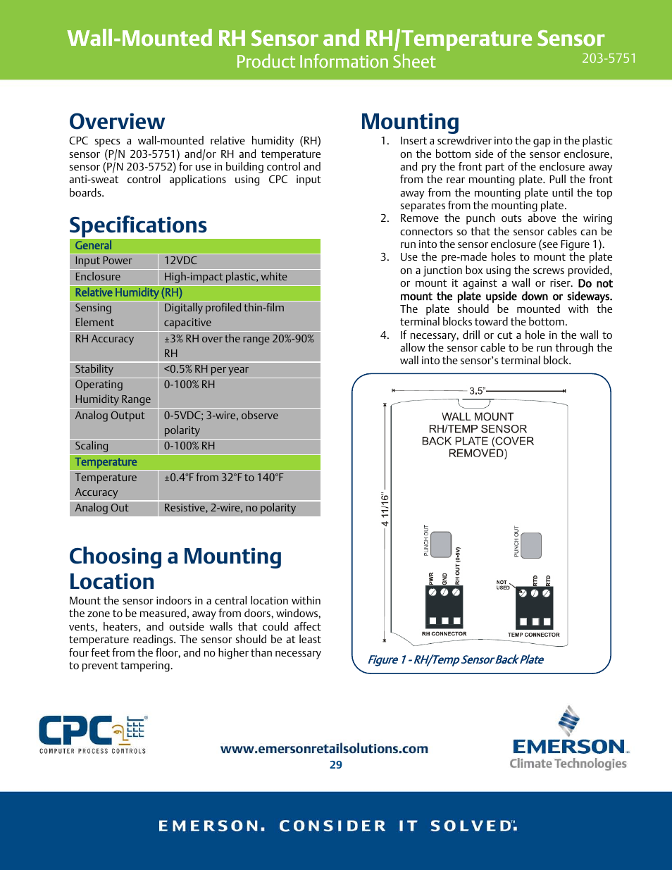 Emerson 203-5751 User Manual | 3 pages