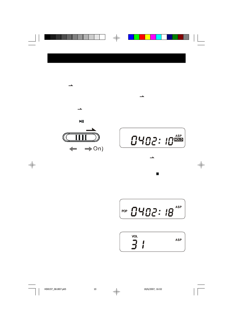 Operating instructions, Hold (off, General controls | Emerson Radio HD8197 User Manual | Page 11 / 20