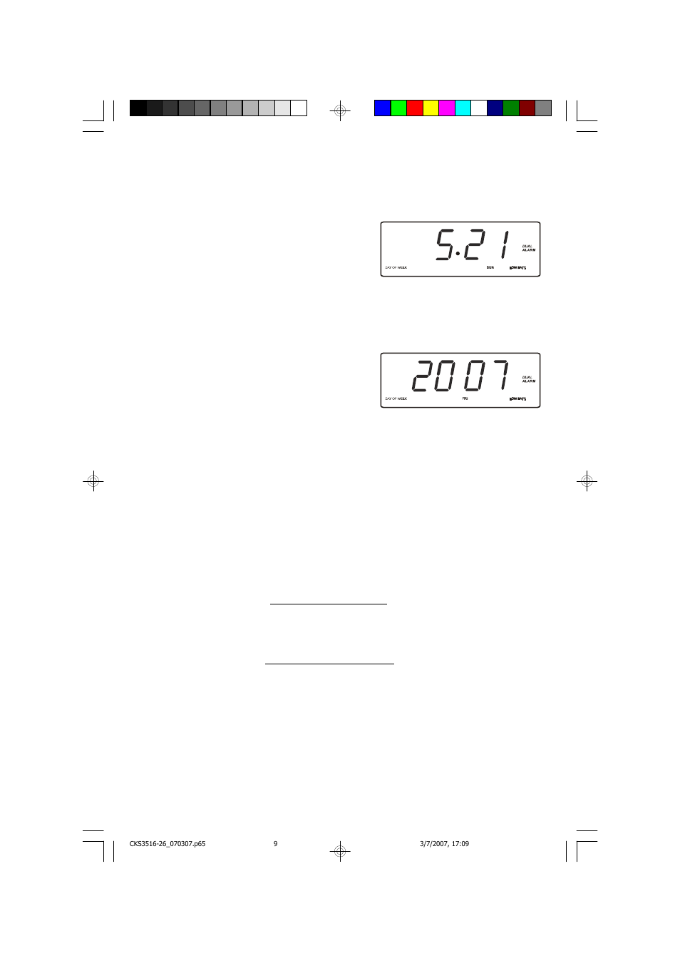 Date display, Year display, Daylight saving and leap year adjustments | Emerson Radio CKS3516 User Manual | Page 10 / 27