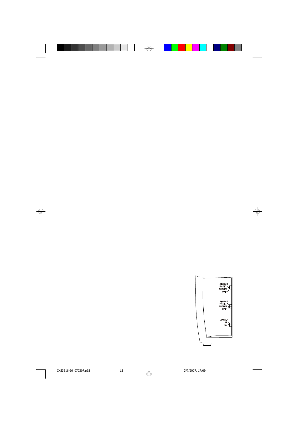 Wake to buzzer (crescendo alarm), Radio and buzzer operation | Emerson Radio CKS3516 User Manual | Page 16 / 27