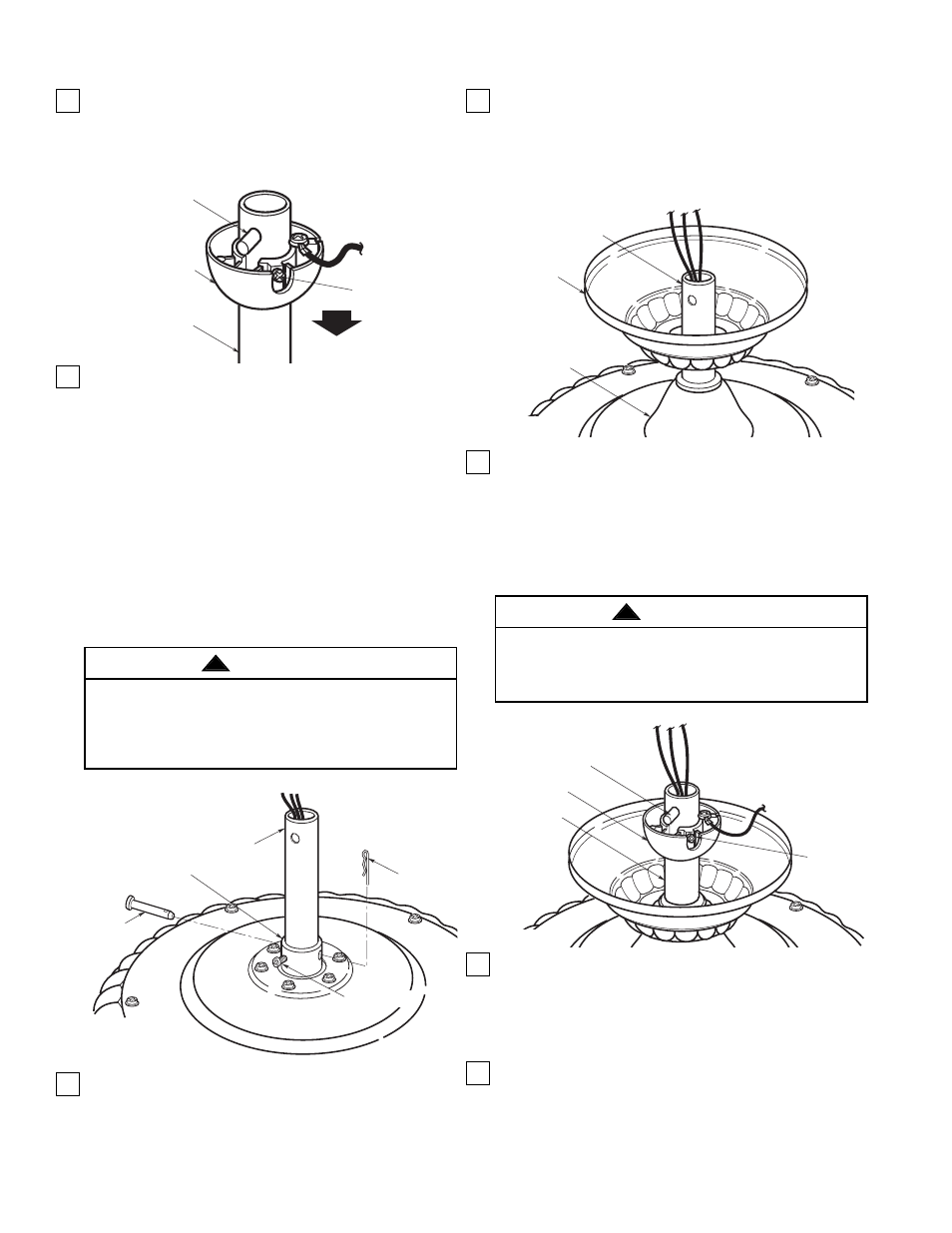 How to put your ceiling fan together, Warning | Emerson CF670WB00 User Manual | Page 4 / 8