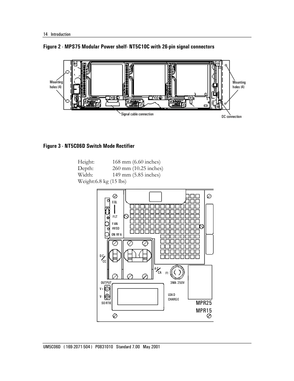 Figure 3 - nt5c06d switch mode rectifier, Mpr25 mpr15 | Emerson NT5C06D User Manual | Page 14 / 56
