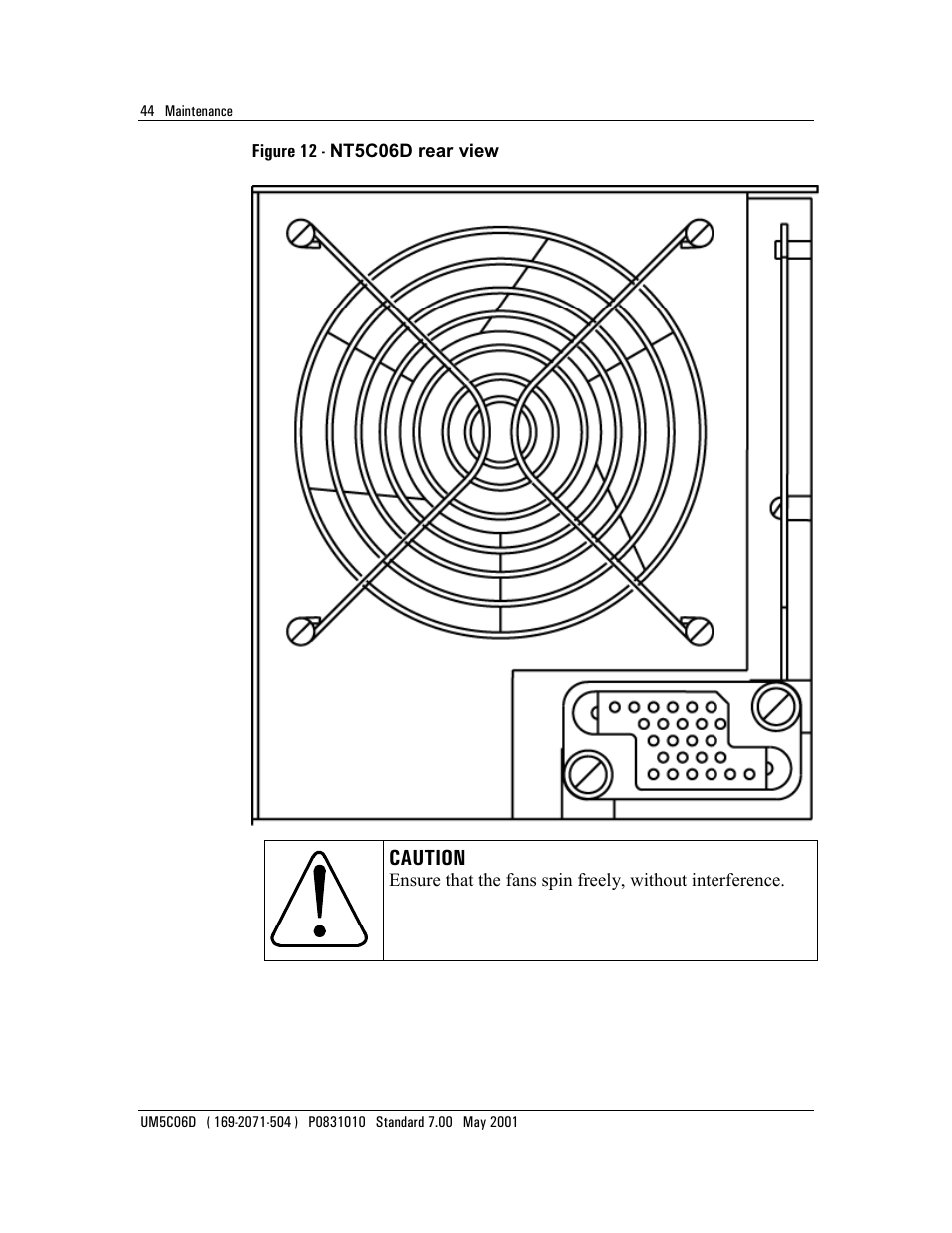 Figure 12 - nt5c06d rear view, Caution | Emerson NT5C06D User Manual | Page 44 / 56