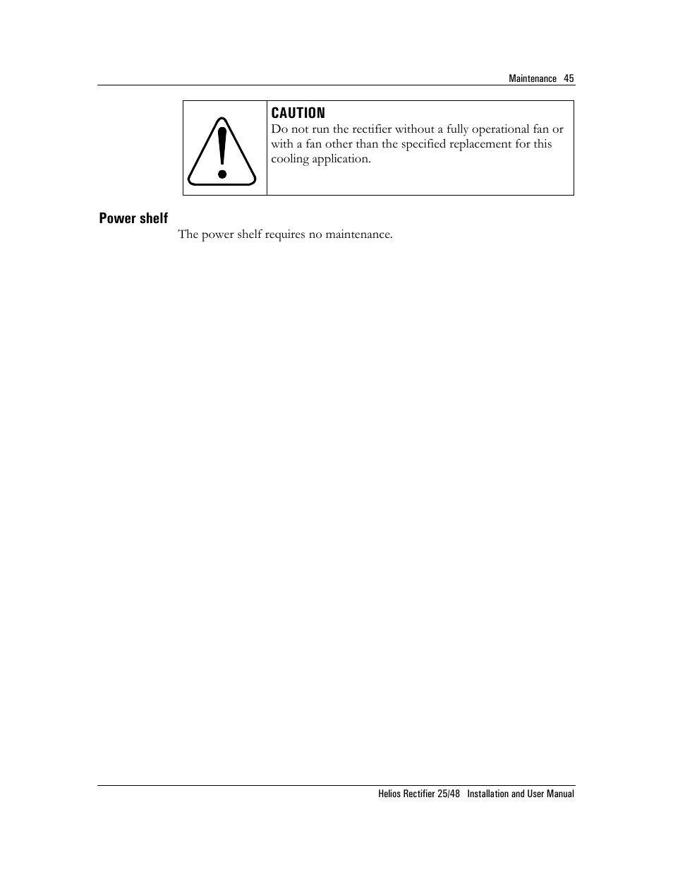 Power shelf | Emerson NT5C06D User Manual | Page 45 / 56