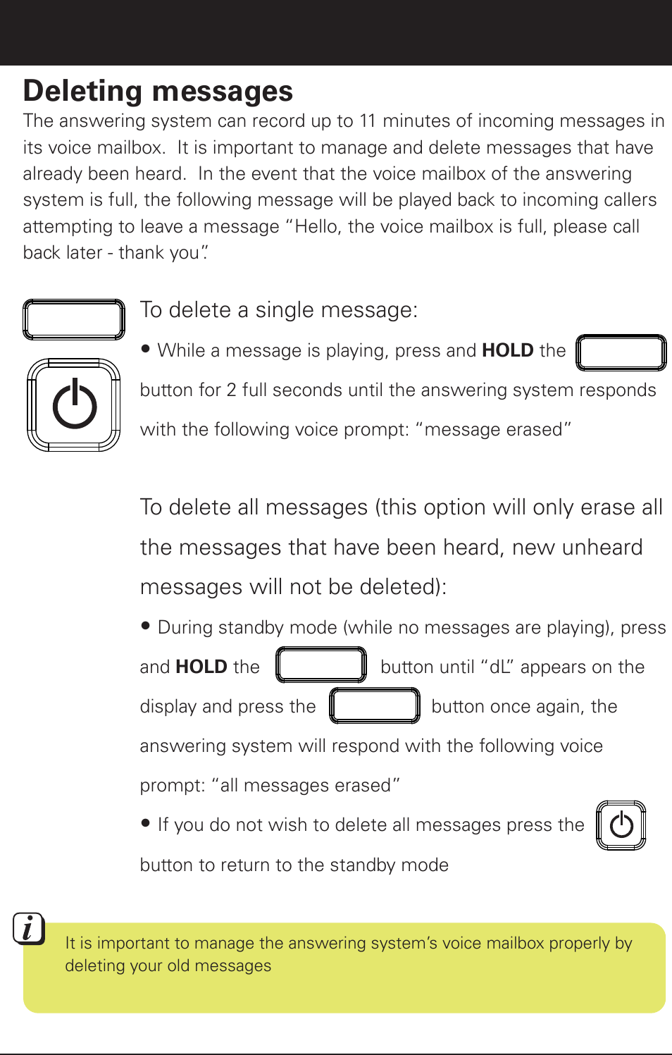 Deleting messages | Emerson EM6120-2 User Manual | Page 19 / 28