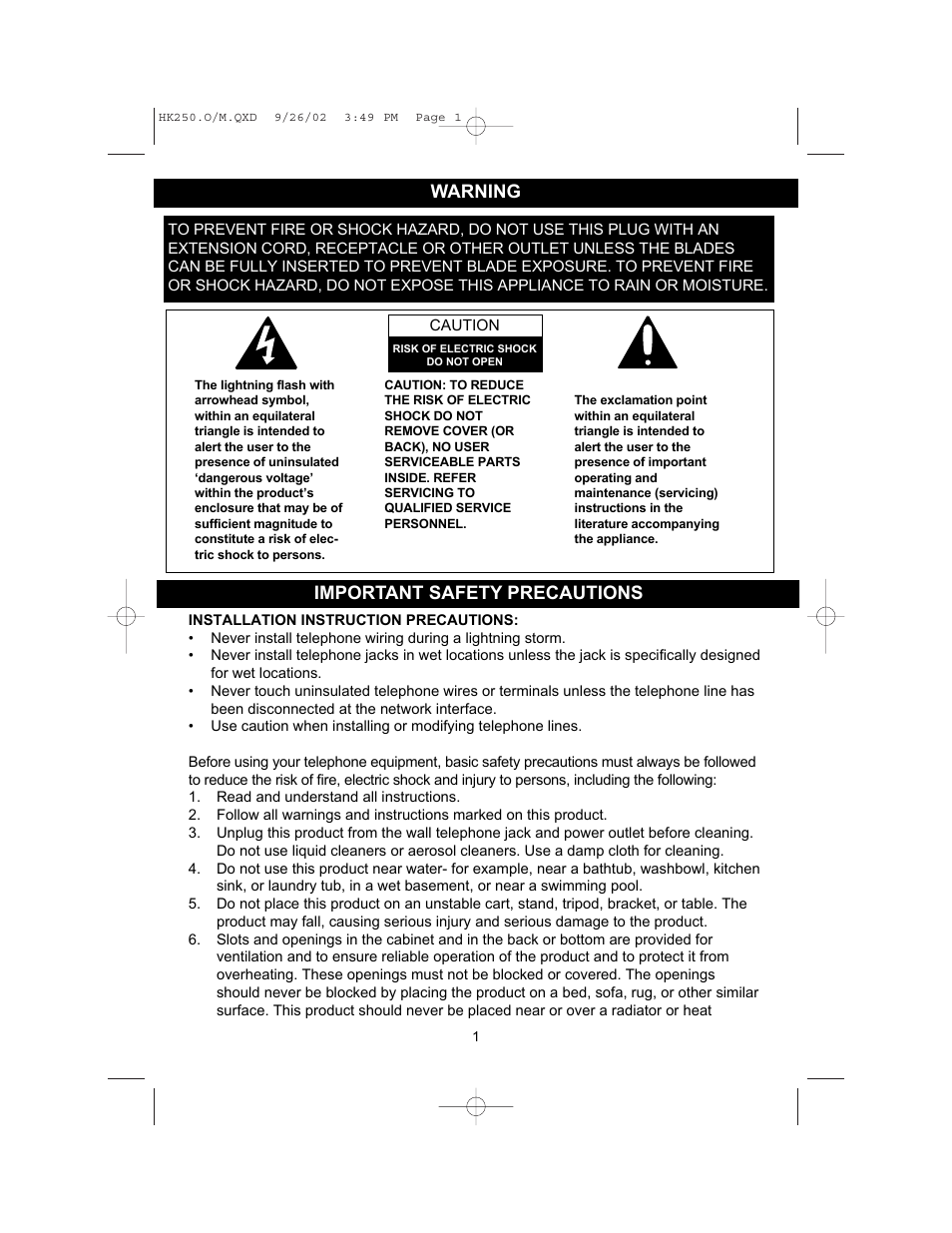 Emerson HK250 User Manual | 28 pages