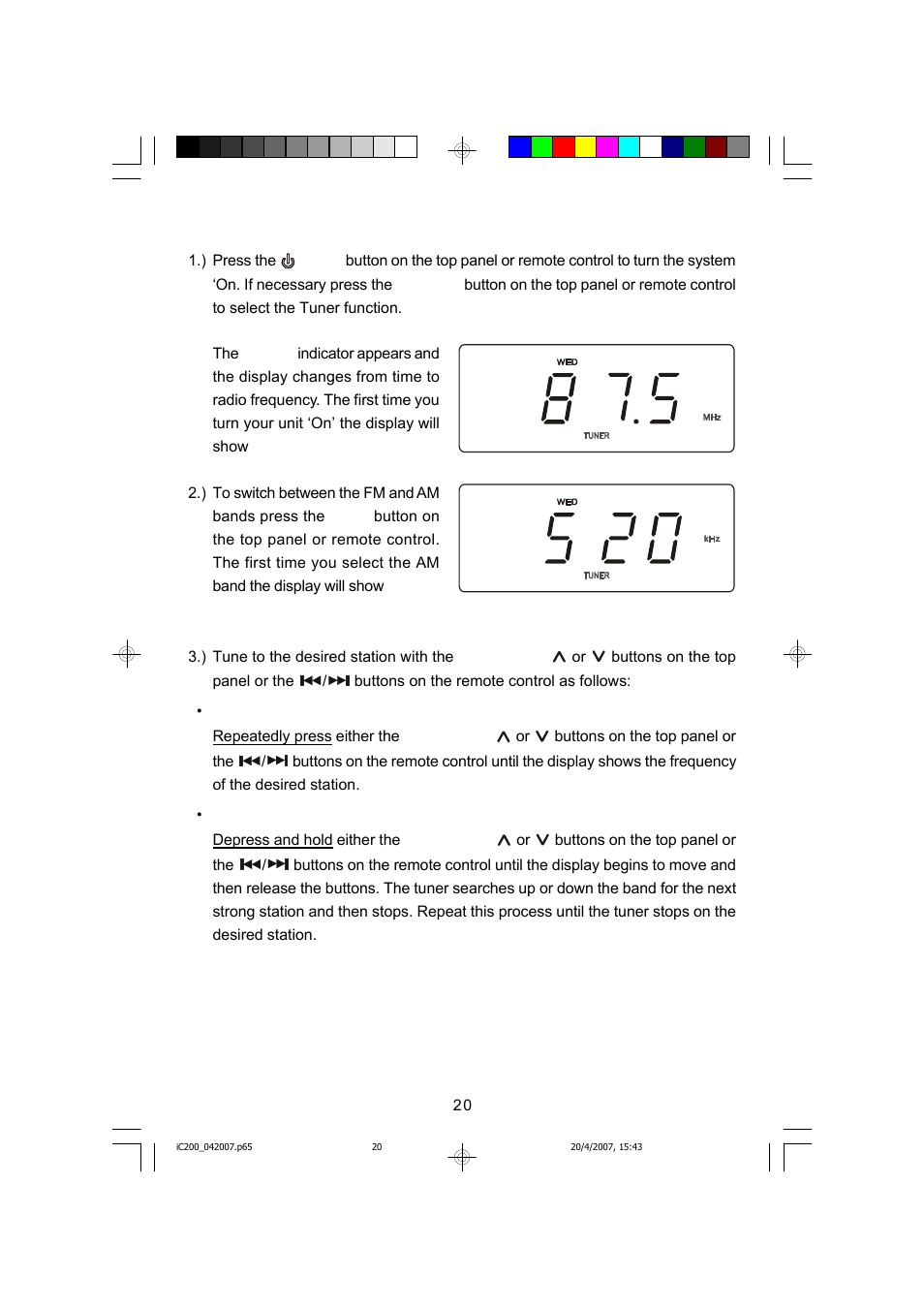 Listening to the radio | Emerson iC200 User Manual | Page 21 / 48