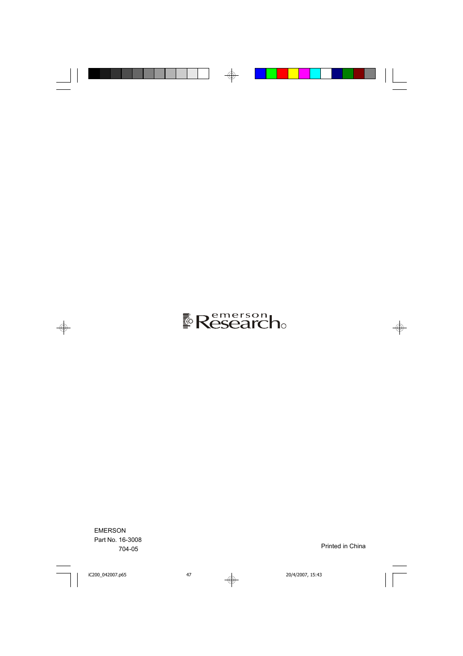 Emerson iC200 User Manual | Page 48 / 48
