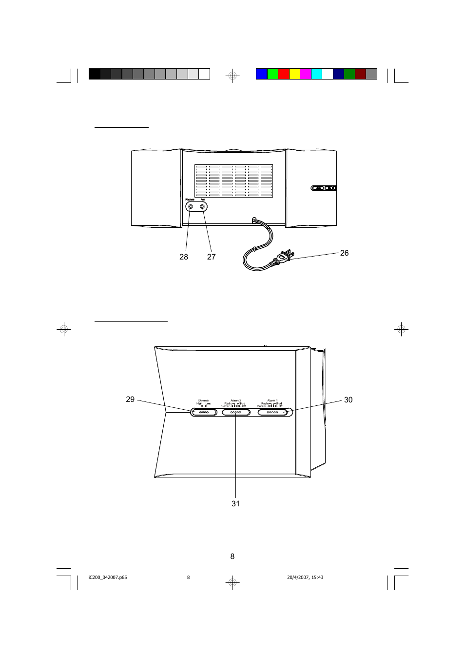 Back panel left side panel | Emerson iC200 User Manual | Page 9 / 48